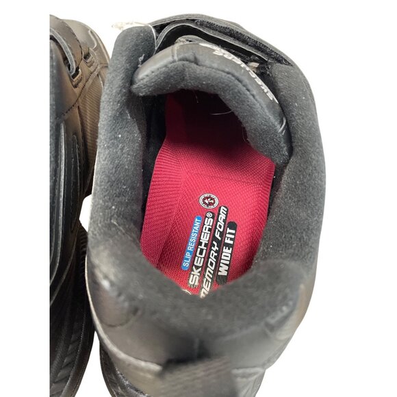 Skechers Work Wide Mens Black hook loop slip resistant sneakers Sz 10.5 SKU 9613 - Picture 9 of 16